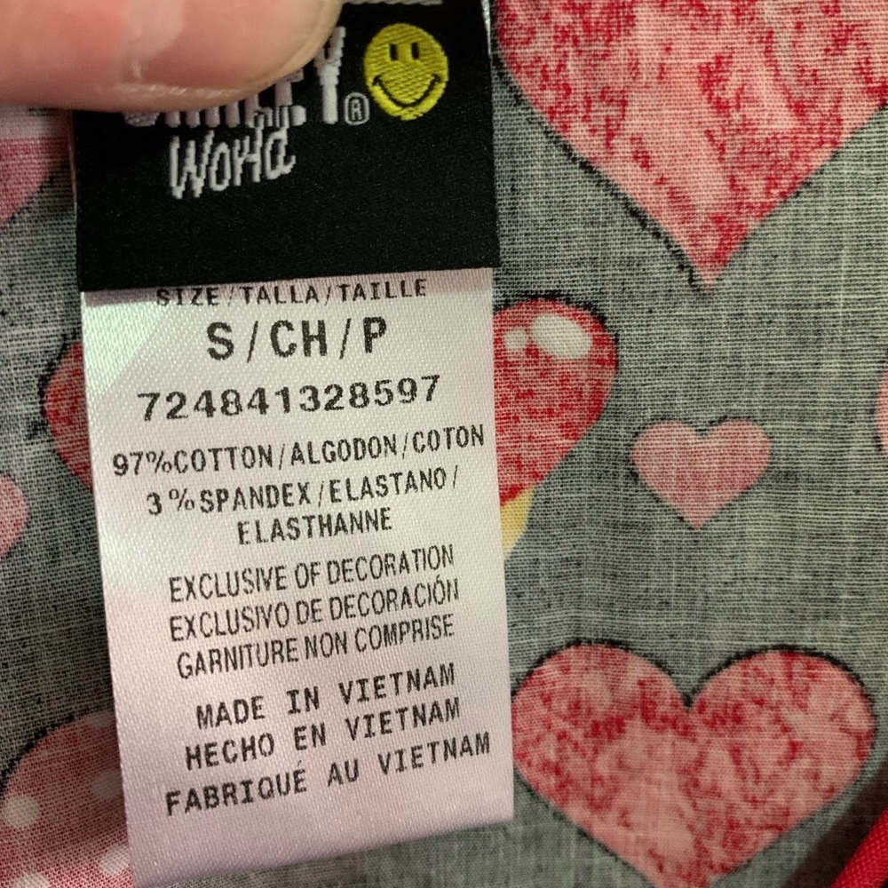 Code Happy Emoji Valentine Scrub Top